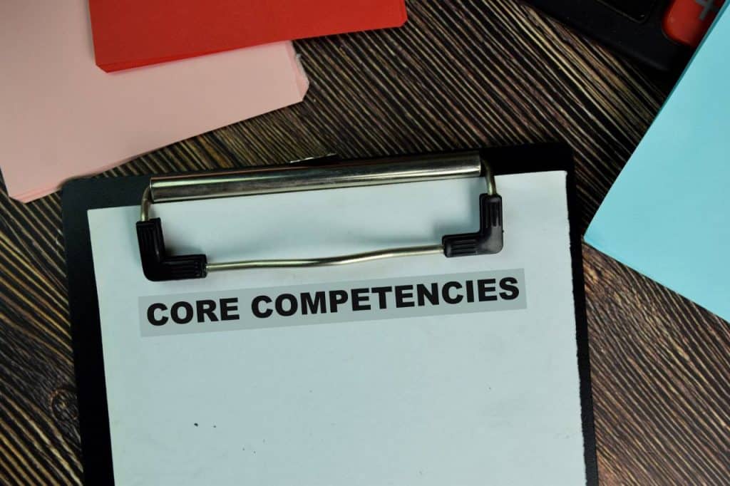 Core Competencies written on paper