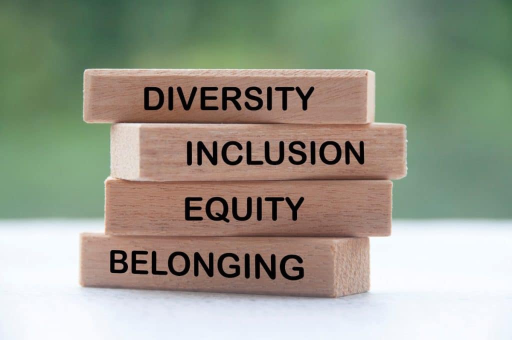 Wooden blocks with text - Diversity, inclusion, equity and belonging