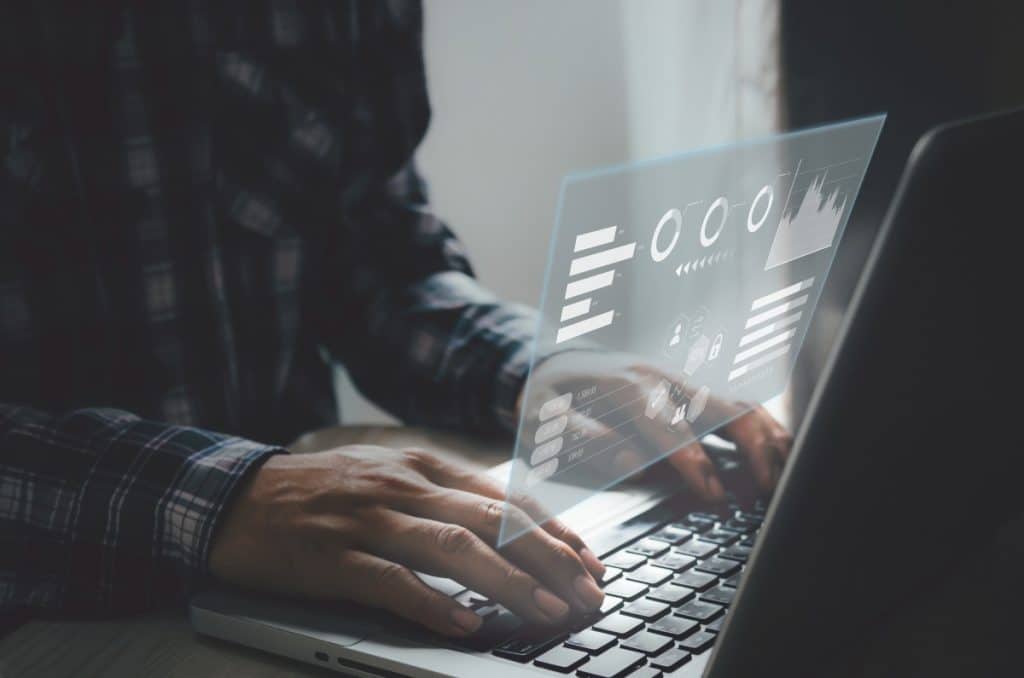 person using a laptop