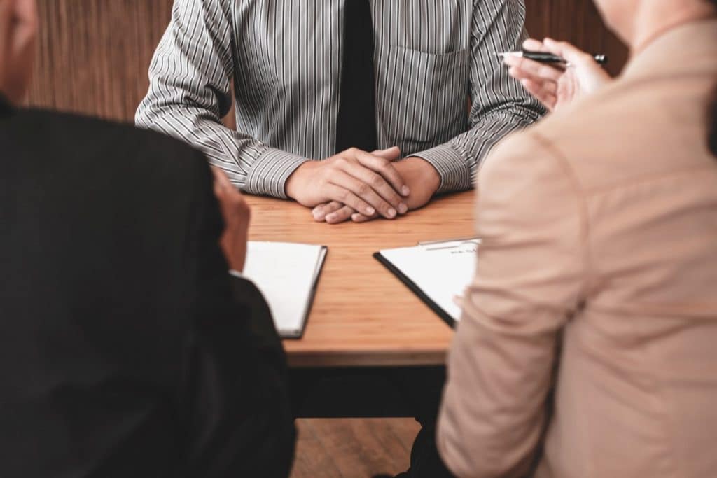 people in an interview session
